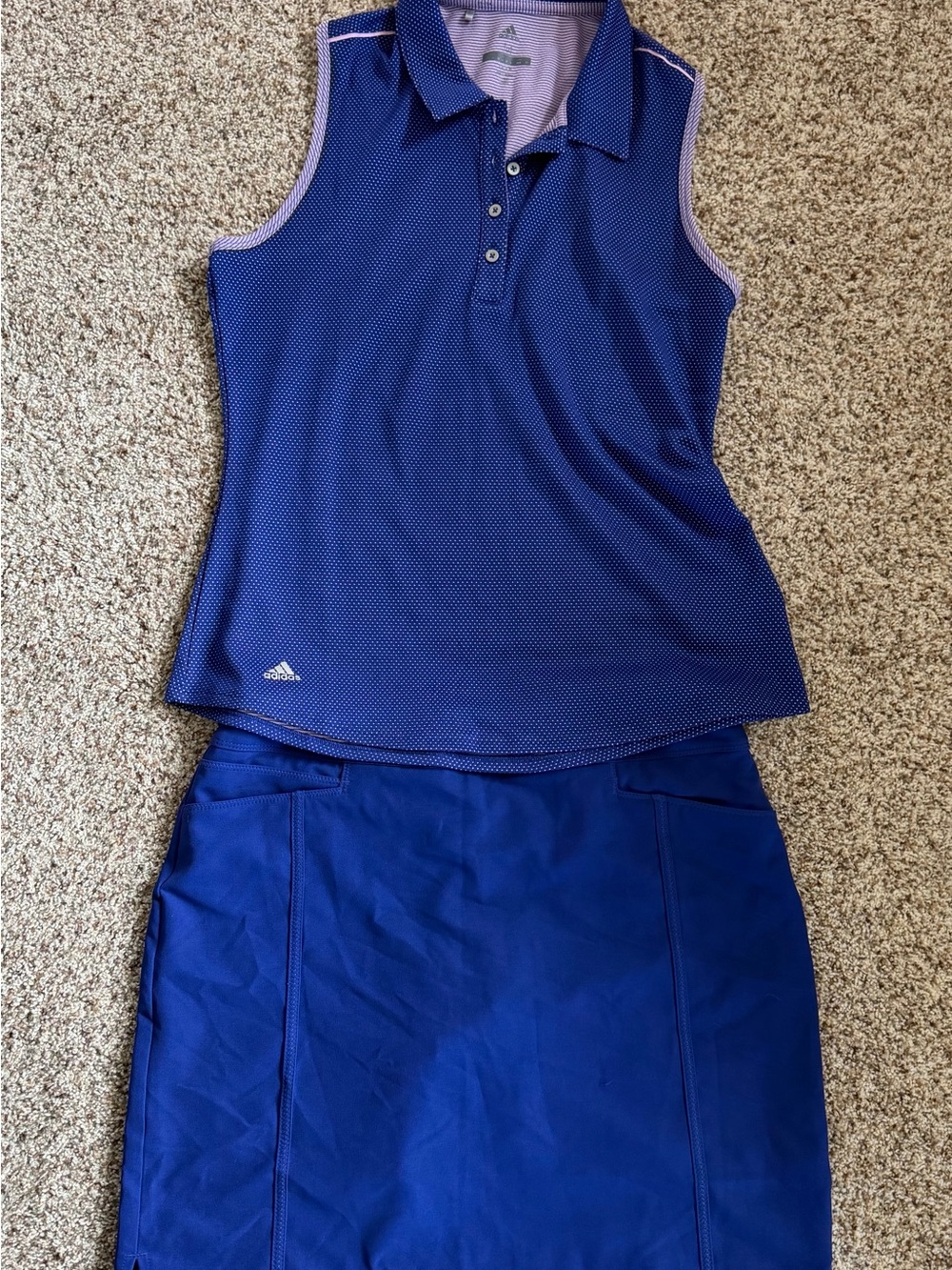 adidas Women's Royal Blue Sleeveless Polo and Skirt Set
